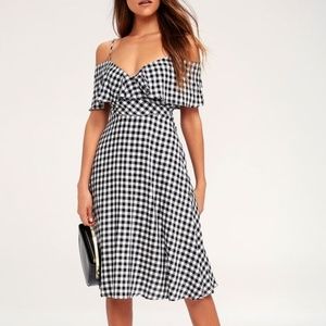 ❗️SOLD❗️ Lulu's Avila Black & White Gingham Dress